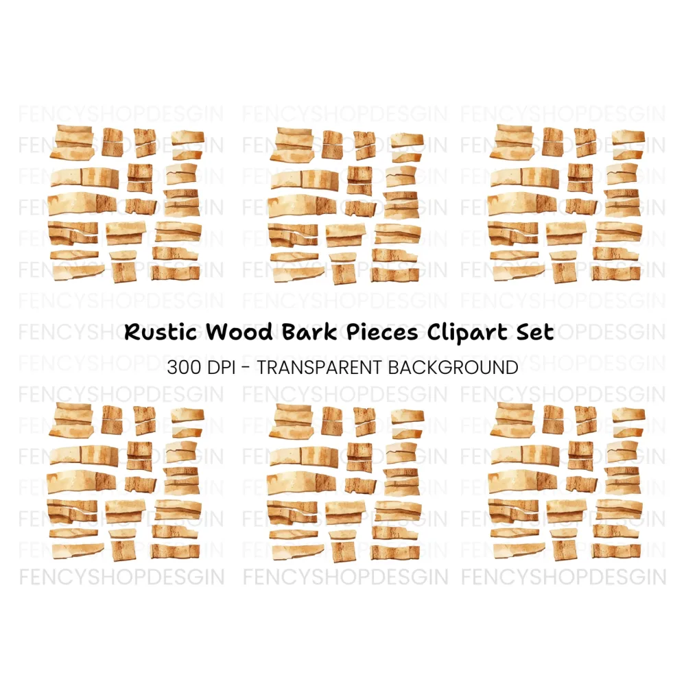 Distressed Wood Strips Clipart Bundle