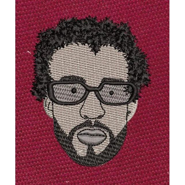 Bearded Portrait Black & Beige Embroidery Design