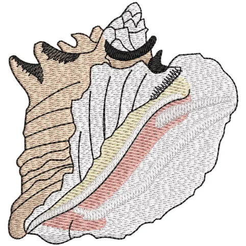 Queen Shell Embroidery Design