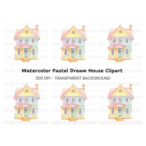 Pastel House Clipart Bundle