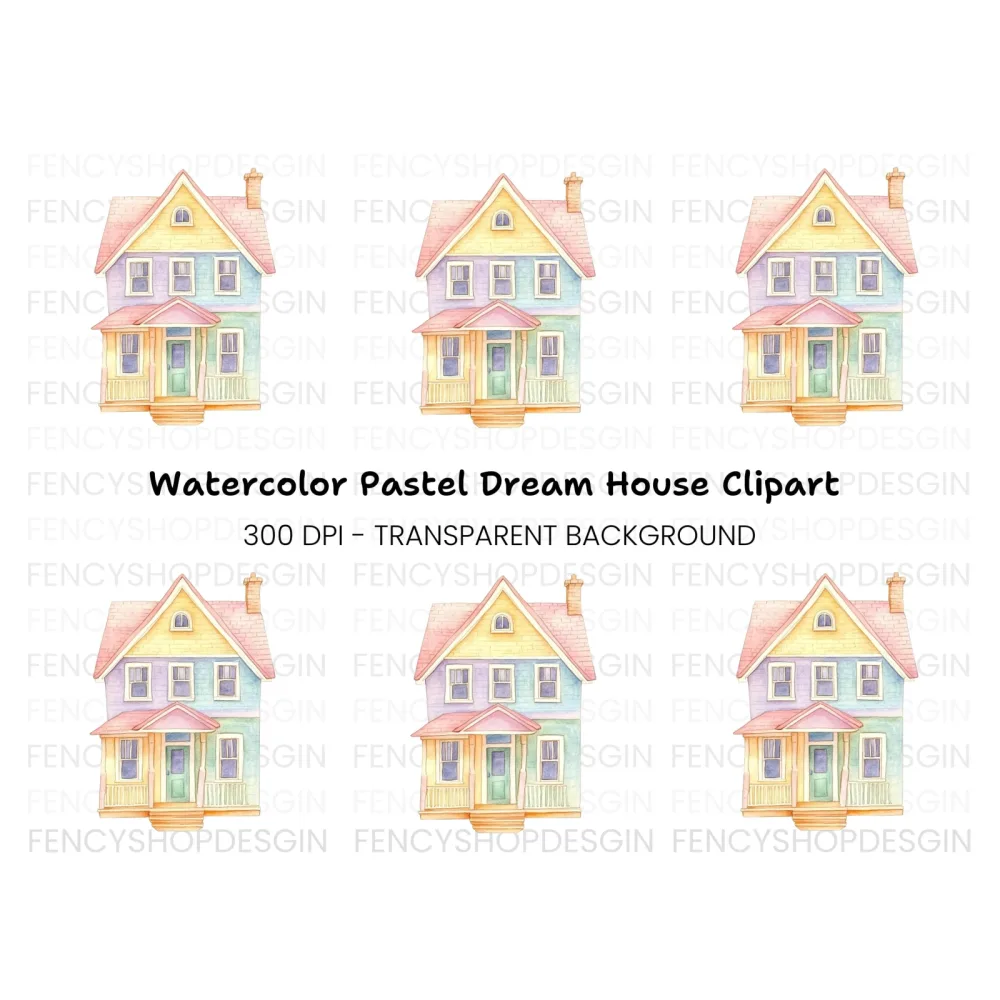 Pastel House Clipart Bundle