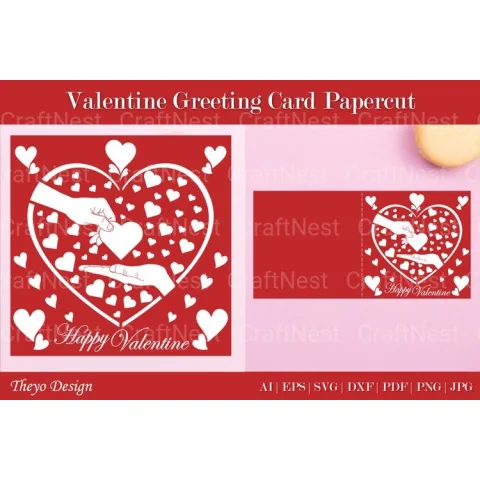 Valentine Greeting Card SVG Cut File