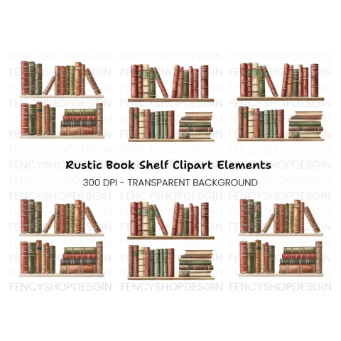 Stacked Books Clipart Bundle