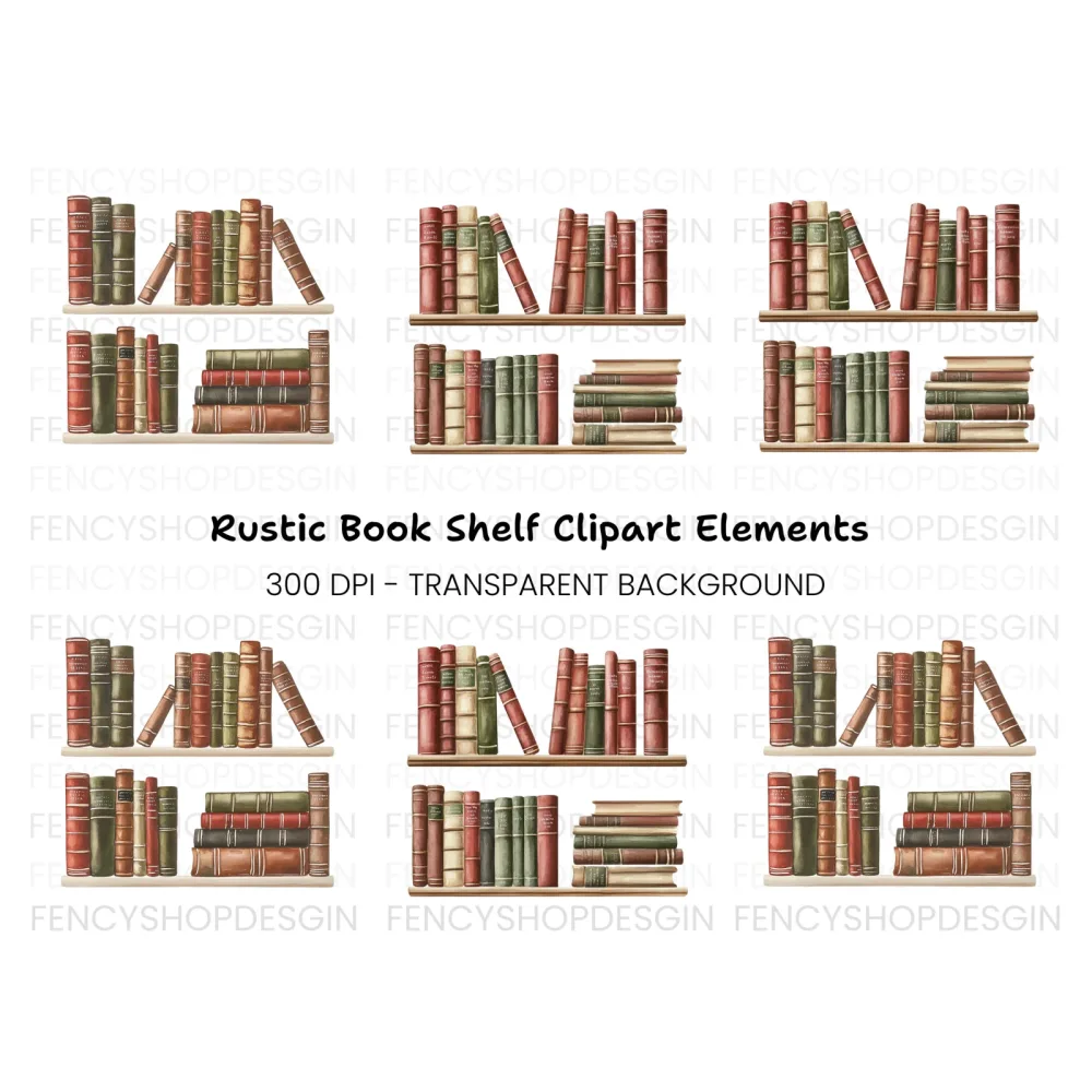 Stacked Books Clipart Bundle