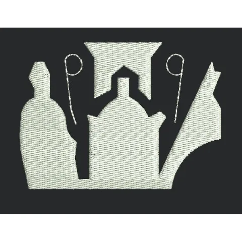 House Silhouette Embroidery Design
