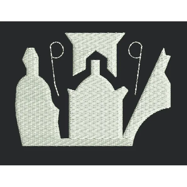 House Silhouette Embroidery Design