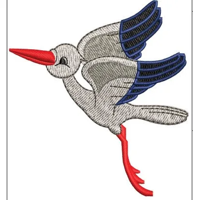 Crane Bird Embroidery Design
