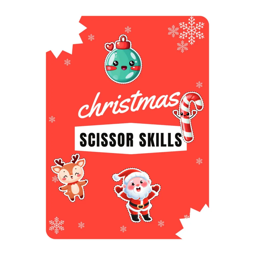 Colorful Christmas Scissor Skills Cutting Activities