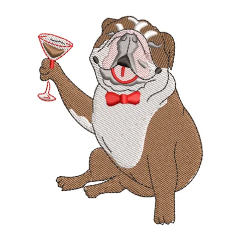 Enjoy Dog Embroidery Design