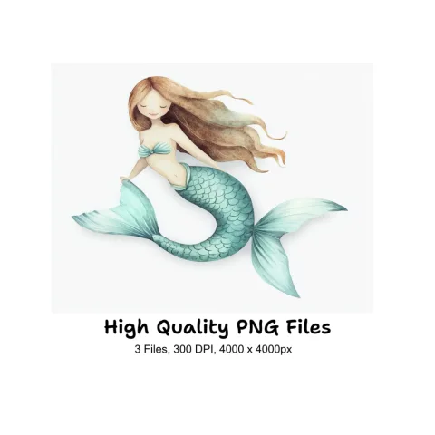 Cute Mermaid Clipart Bundle