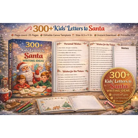 Kids' Letters to Santa Writing Ideas Book