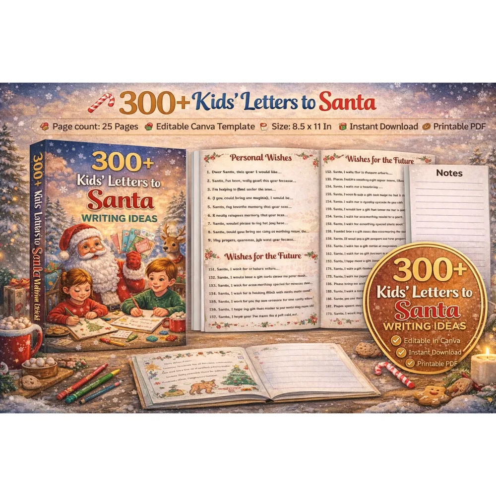 Kids' Letters to Santa Writing Ideas Book