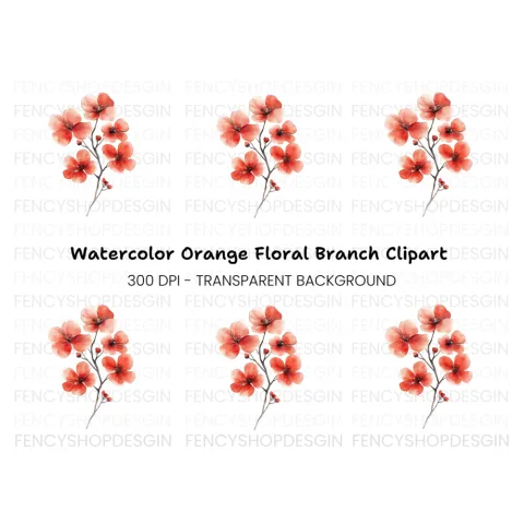 Vibrant Red Blossom Clipart Bundle