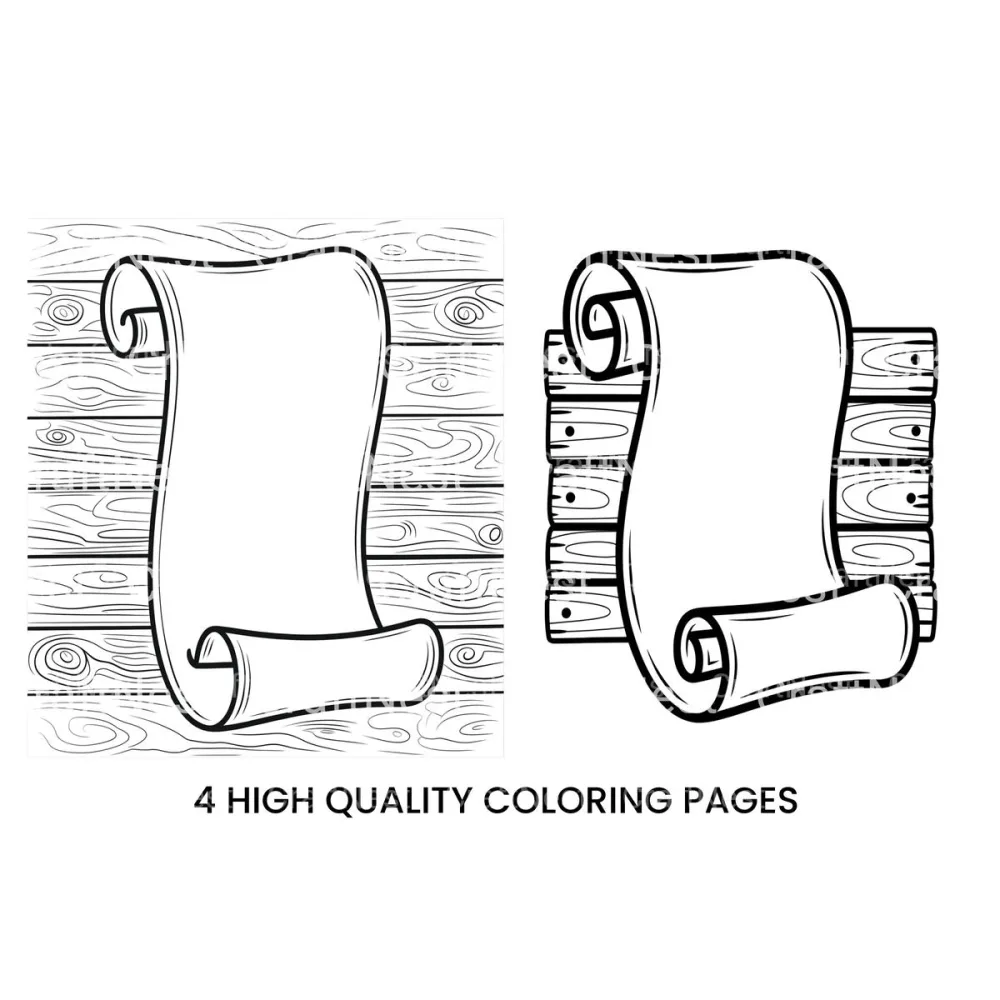 Scrolls on Wood Coloring Books