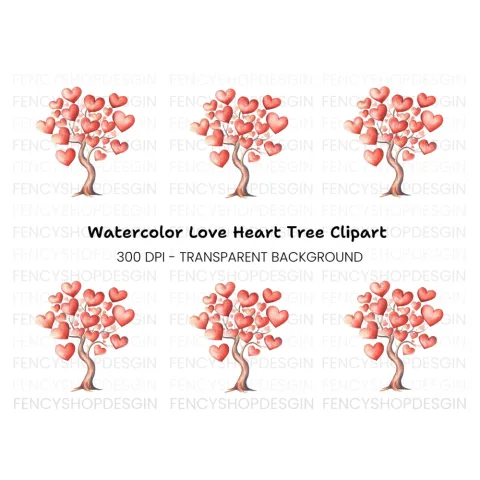 Heart Tree Clipart Bundle