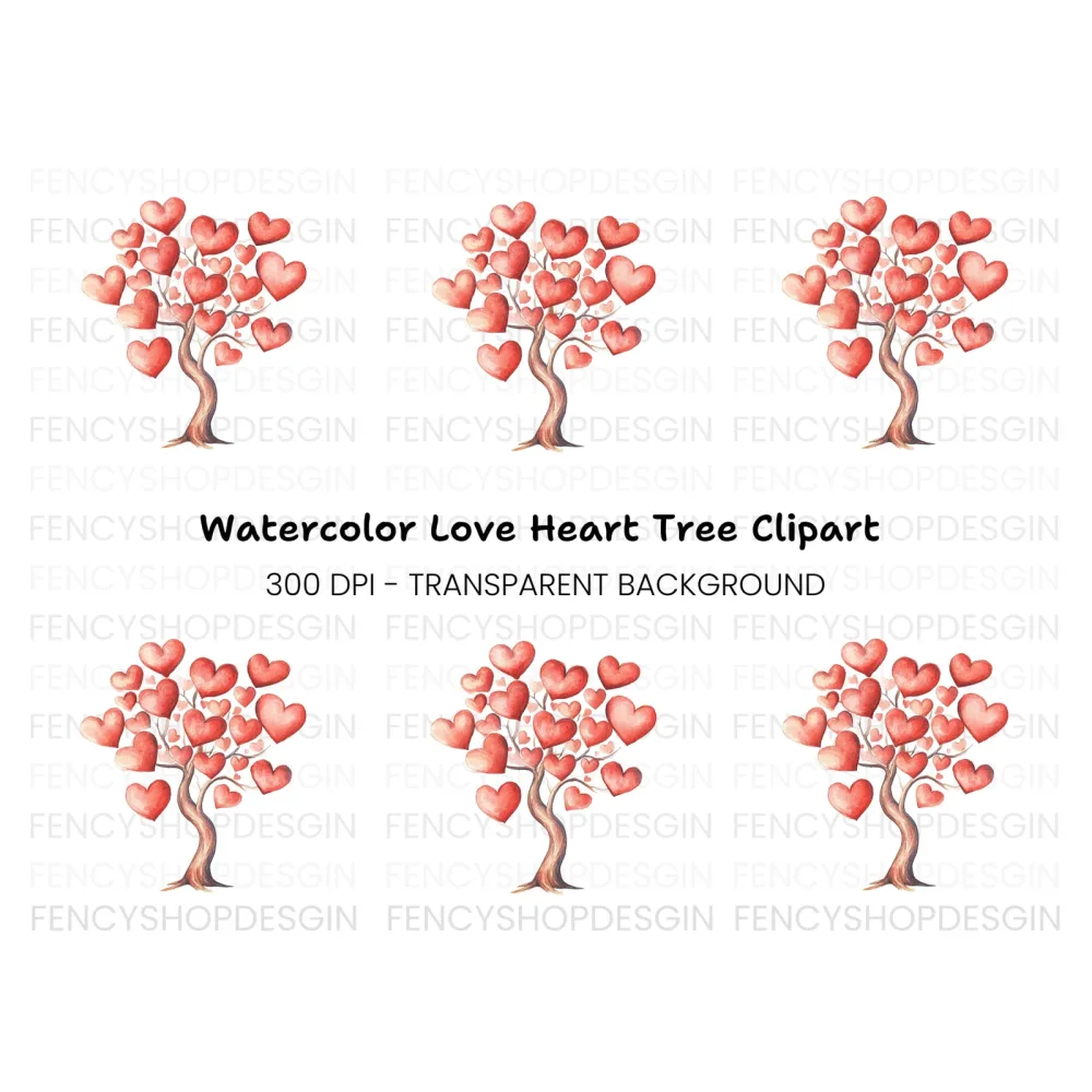 Heart Tree Clipart Bundle