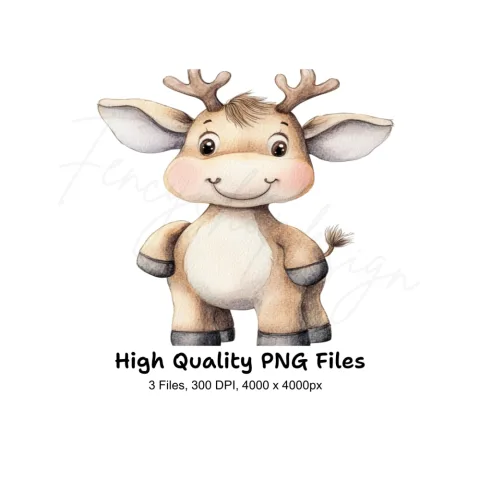 Cute Reindeer Clipart Bundle