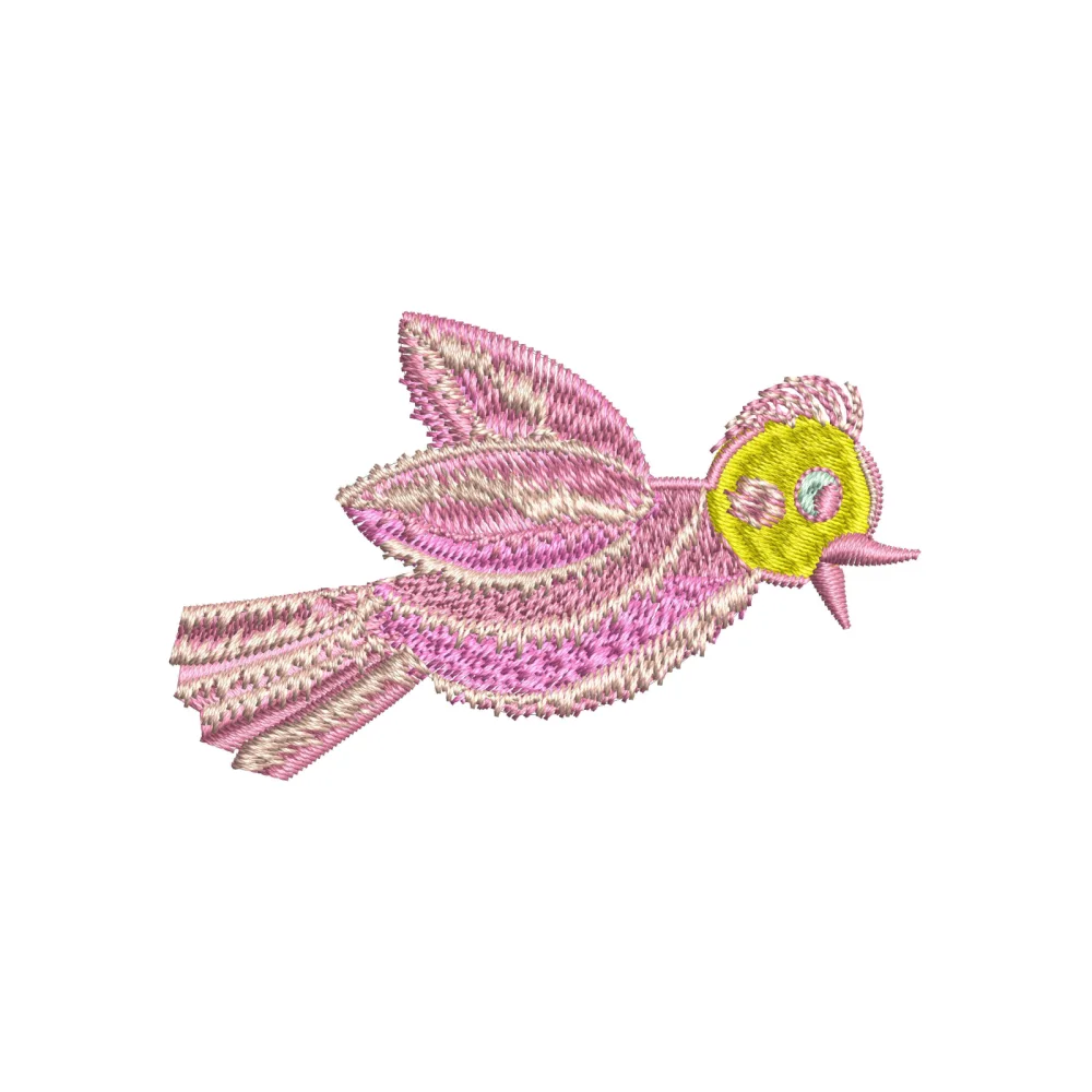 Fluffy Bird Embroidery Design