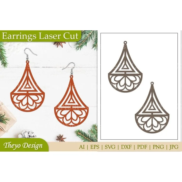 Lasercut Mandala Earrings SVG Bundle
