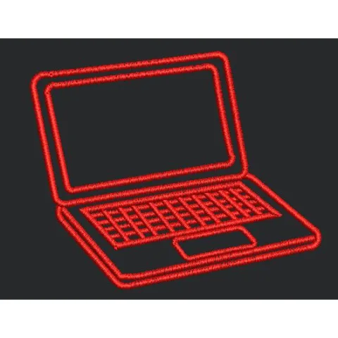 Red Laptop Embroidery Design