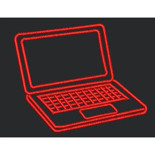 Red Laptop Embroidery Design