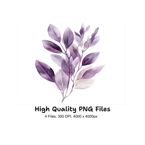 Purple Lavender Clipart Bundle