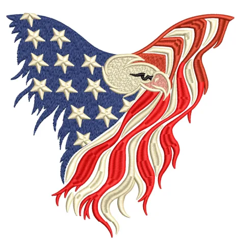 Eagle Flag Embroidery Design