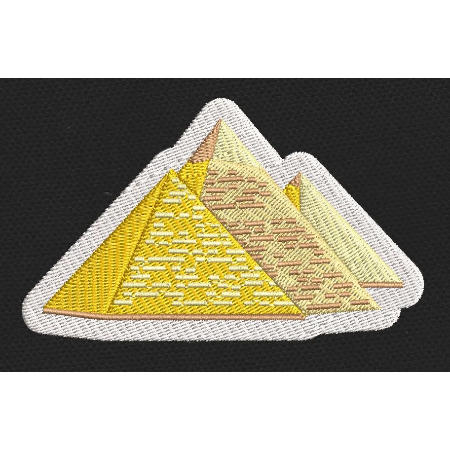 Pyramids Yellow Embroidery Design
