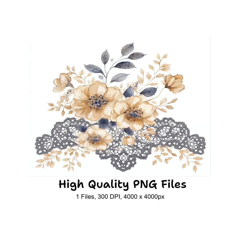 Floral Lace Clipart Bundle