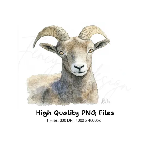 Bighorn Sheep Portrait Clipart Bundle