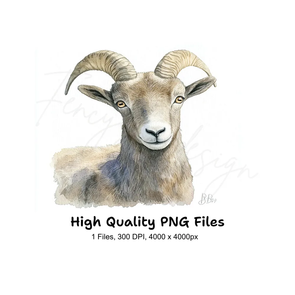 Bighorn Sheep Portrait Clipart Bundle