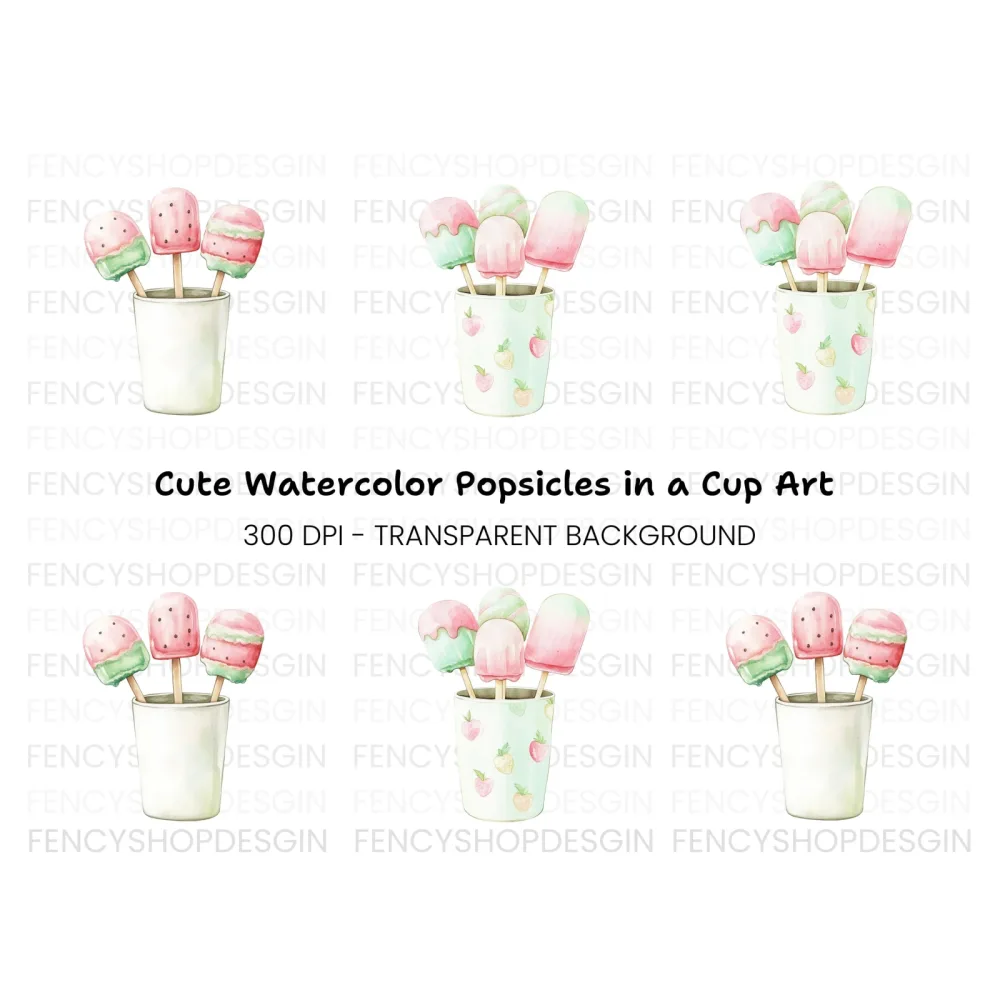 Watermelon Popsicle Clipart Bundle