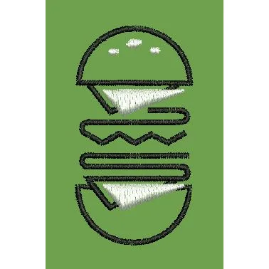 Stylized Burger Embroidery Design