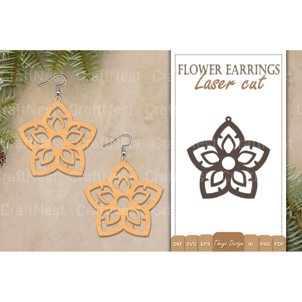 Earrings Flower SVG Bundle
