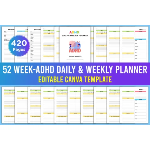 ADHD Daily Weekly Planner