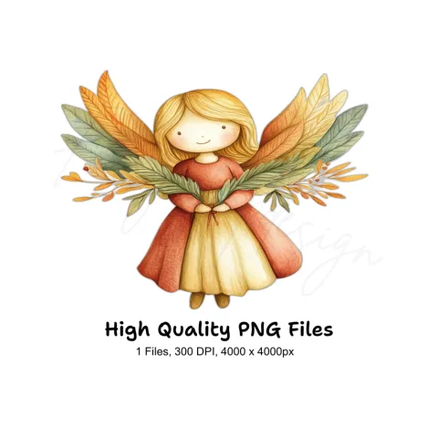 Autumn Angel Clipart Bundle
