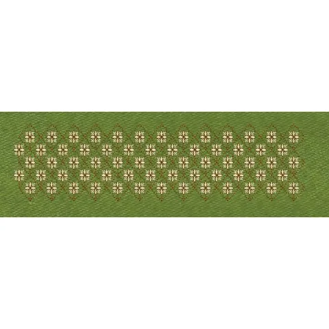 Floral Border Green Embroidery Design