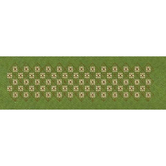 Floral Border Green Embroidery Design