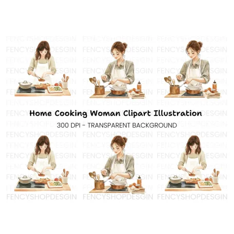 Women Cooking Clipart Bundle