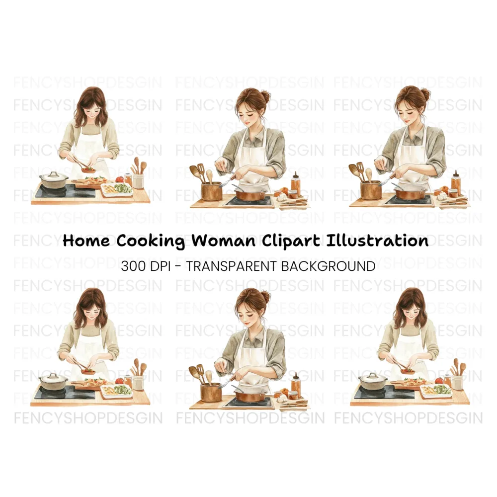 Women Cooking Clipart Bundle