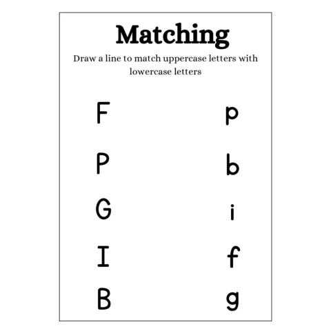Alphabet Letter Picture Matching Worksheets