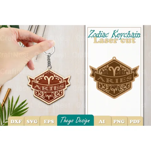 Zodiac Keychain SVG Bundle