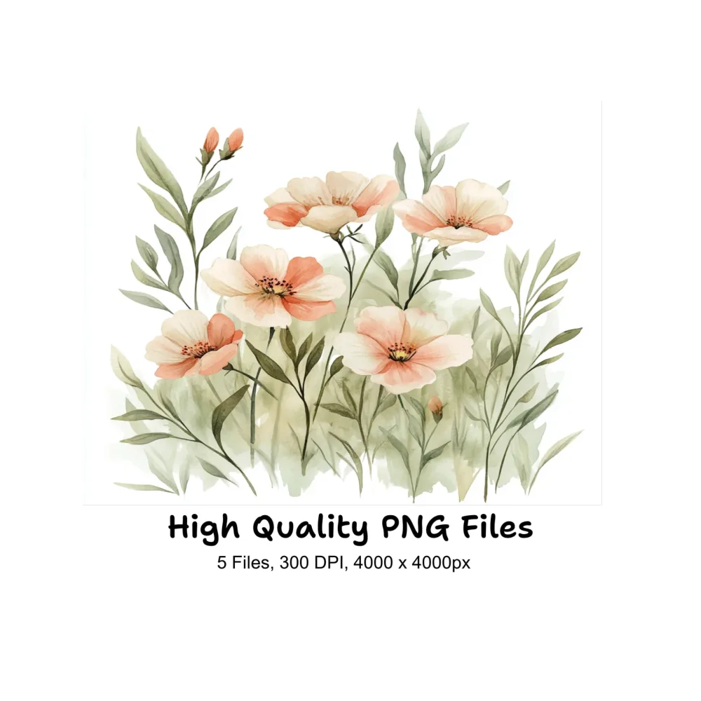 Wildflower Meadow Clipart Bundle