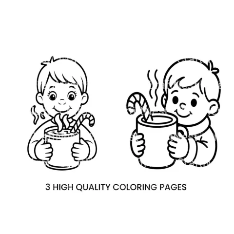 Cozy Winter Kids Hot Chocolate Coloring Books