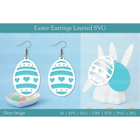 Easter Egg Earrings SVG Bundle