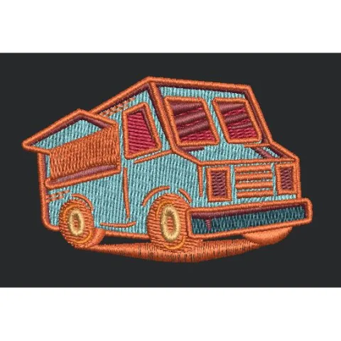 Mobile Service Vehicle Embroidery Design