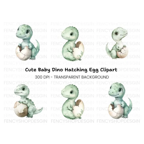 Baby Dinosaur Clipart Bundle