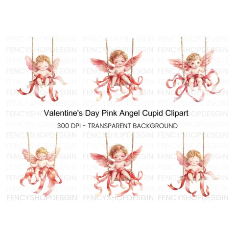 Cute Valentine Cupid Clipart Bundle