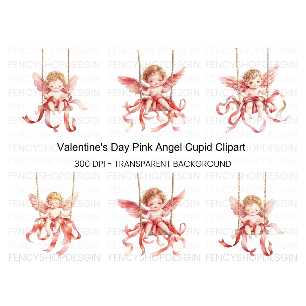 Cute Valentine Cupid Clipart Bundle