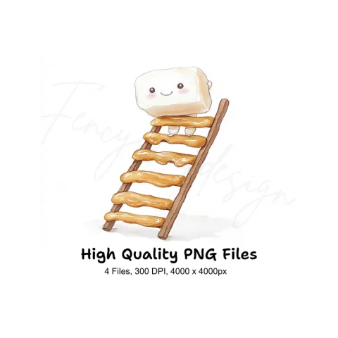 Adorable Marshmallow Ladder Clipart Bundle